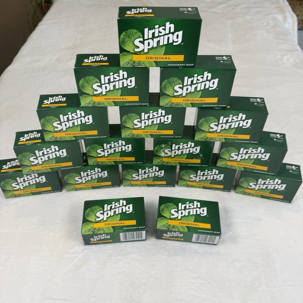 Irish Spring Original Deodorant Soap 4 oz Old Formula No Flaxseed Lot of 17 NOS
